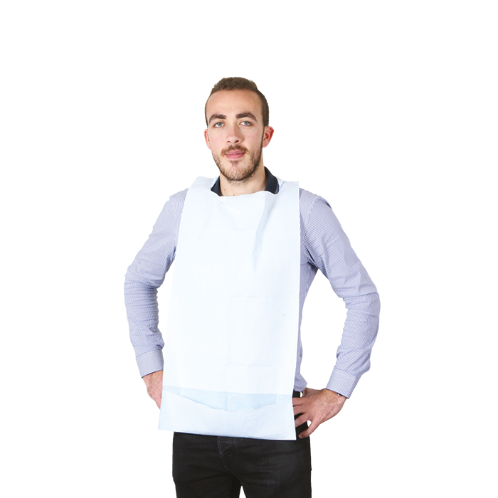 Bavoir jetable avec poche de recueil
