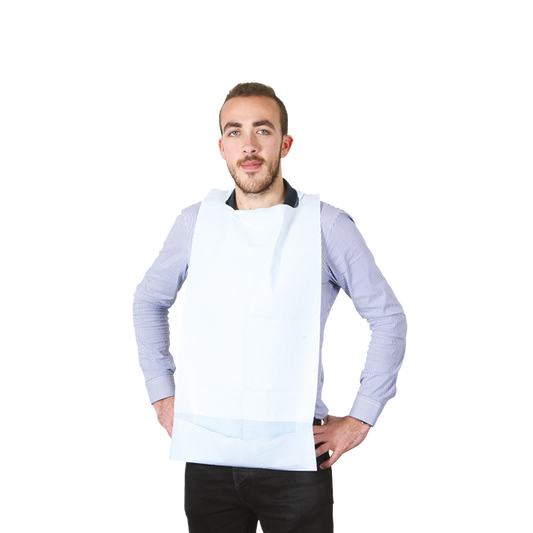 Bavoir jetable avec poche de recueil