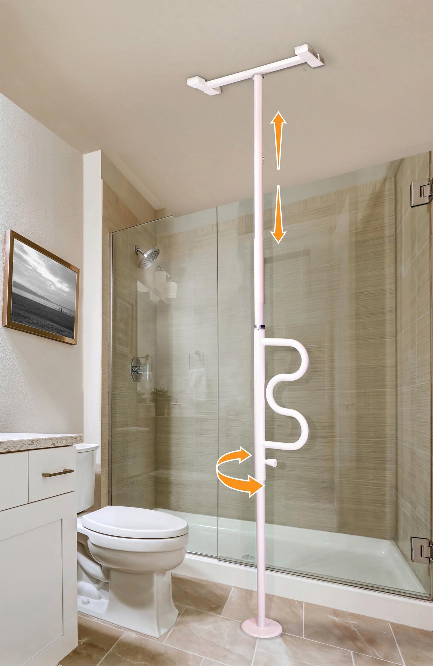 Barre d'appui Curve sol-plafond