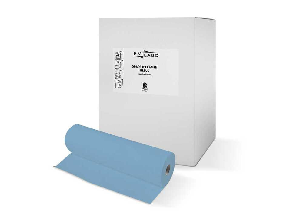 Drap examen plastifie bleu 2 plis 50x38 132 fts