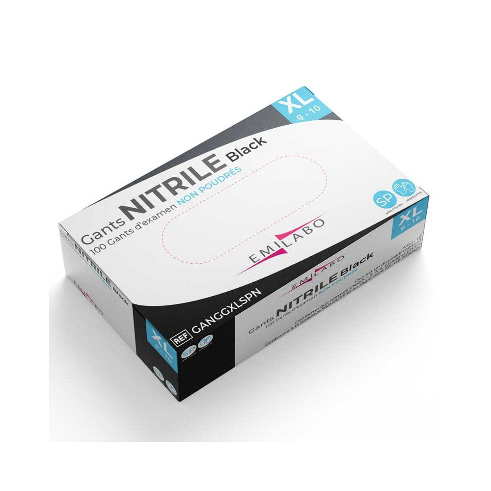 GANT NITRILE NOIR SANS POUDRE