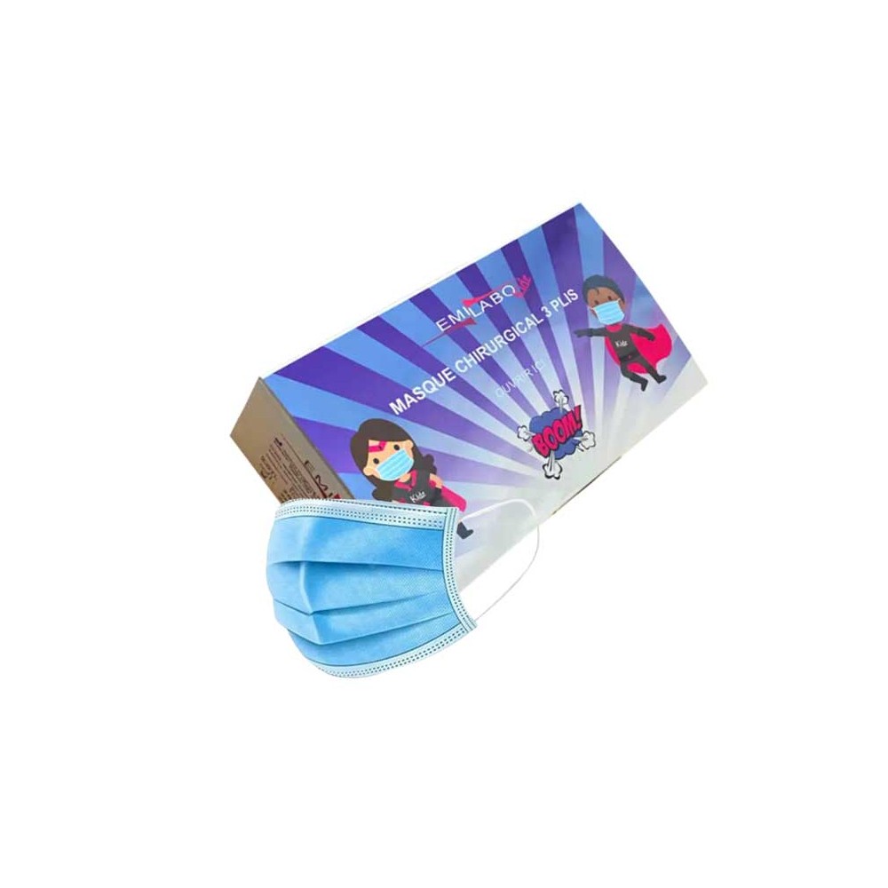 MASQUE CHIRURGICAL ENFANT ELASTIQUE EMILABO NON STÉRILE