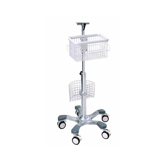 STAND A ROULETTES AVEC PANIER SUPERIEUR POUR MONITEUR EDAN M3A