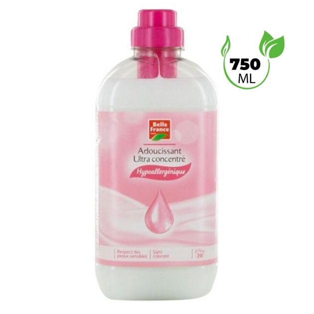 Adoucissant textile - Belle France - Ultra Hypoallergénique - Peaux Sensibles - Flacon de 750 ml
