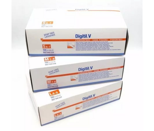 Gants d'examen Vinyl sans poudre non stérile : Digitil V HARTMANN - Bte 150 pces