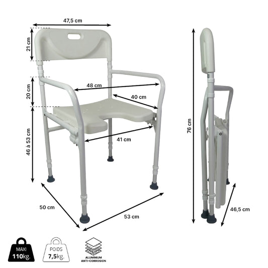 Chaise de douche pliable Tobago