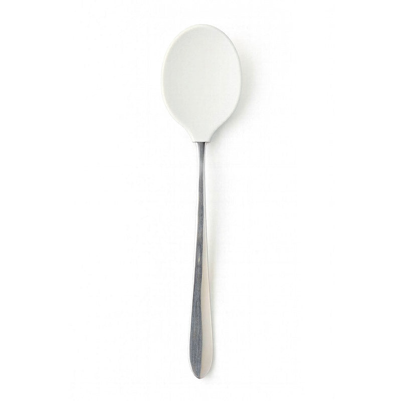Cuillère caoutchoutée longue blanche