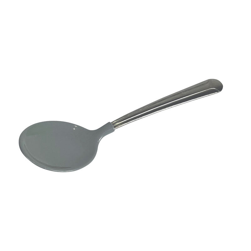 Cuillère caoutchoutée ronde courte grise