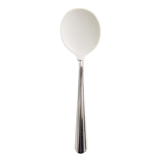 Cuillère caoutchoutée ronde courte blanche