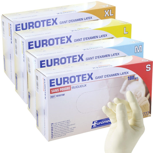 Gant d'examen en latex sans poudre 240 mm - EUROTEX
