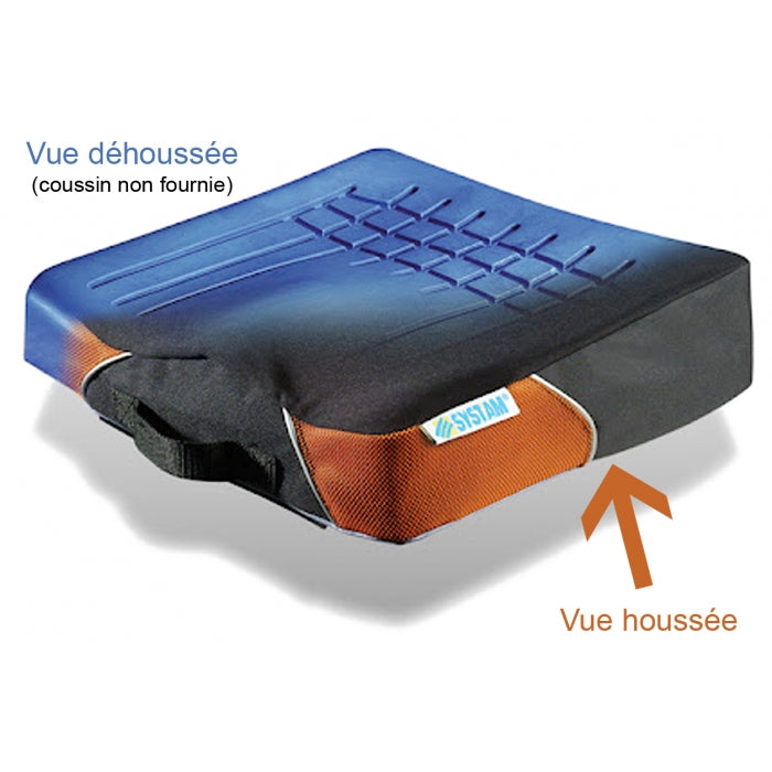 Housse POLYMAILLE® P541PAL pour coussin VISCOFLEX® Plat 42 x 42 x 8 cm