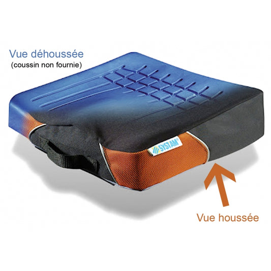 Housse POLYMAILLE® P541PAL pour coussin VISCOFLEX® Plat 42 x 42 x 8 cm