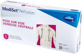 MediSet® pose sur chambre implantable ou cathéter central avec aiguille de Huber sécurisée 20 G