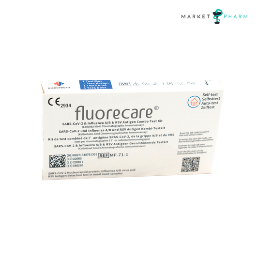 Autotest Combo 3 en 1 – VRS/Grippe/Covid 19 – FLUORECARE Boîte unitaire