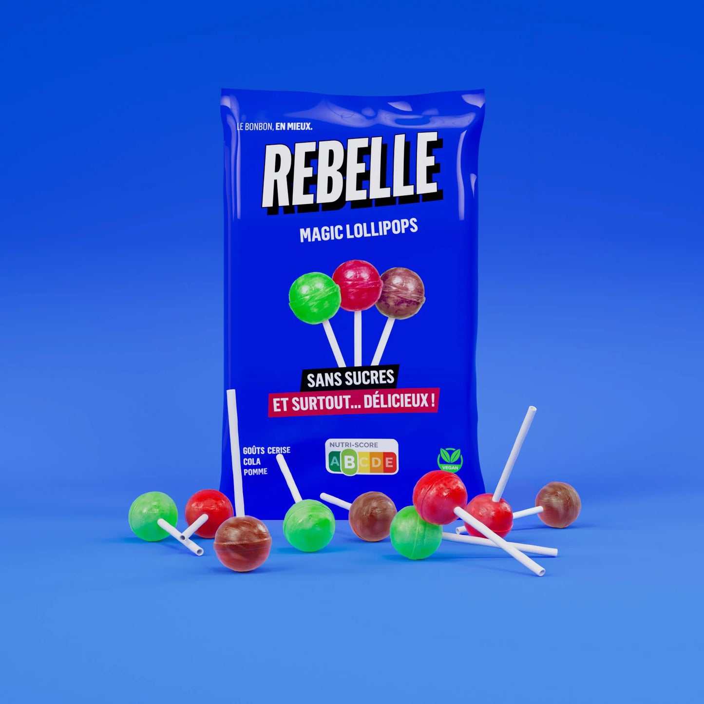 Bonbons REBELLE Sucettes sans sucre