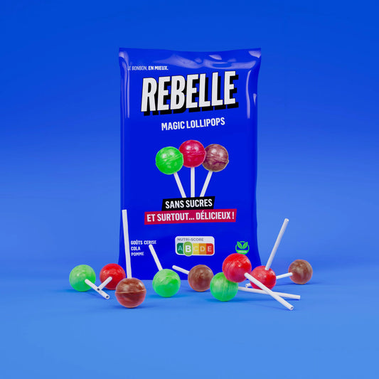 Bonbons REBELLE Sucettes sans sucre