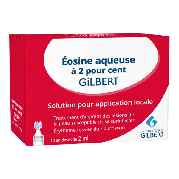 éosine aqueuse 2 % Gilbert 10 unidoses x 2ml