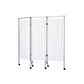 PARAVENT 3 PANNEAUX PVC BLANC NON FEU 2X700 ET 1X600 SUR ROULETTES