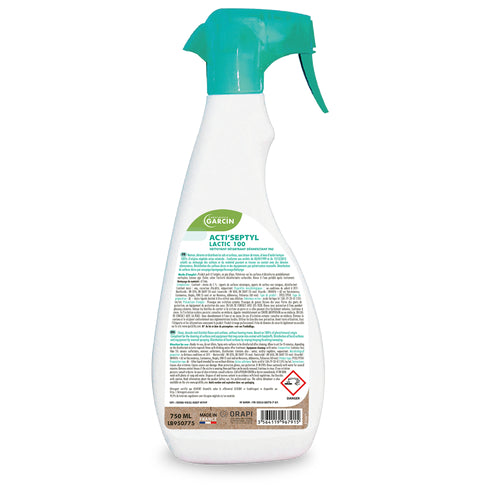 Acti'septyl lactic 100 nettoyant détartrant désinfectant PAE Ecocert - 750ml