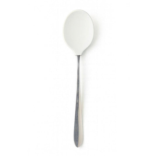 Cuillère caoutchoutée longue blanche
