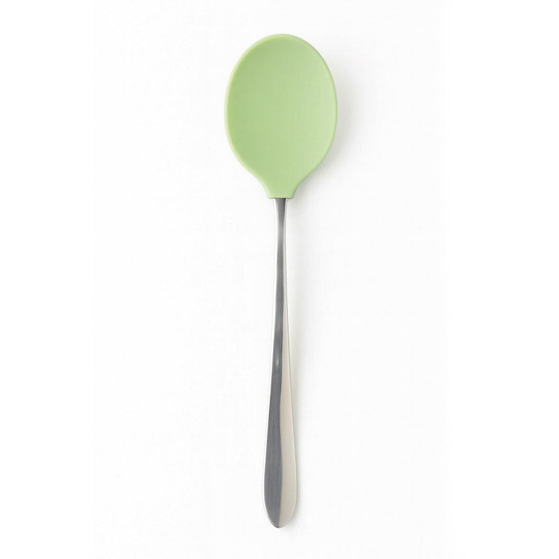 Cuillère caoutchoutée longue verte