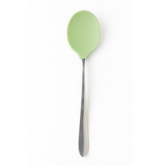 Cuillère caoutchoutée longue verte