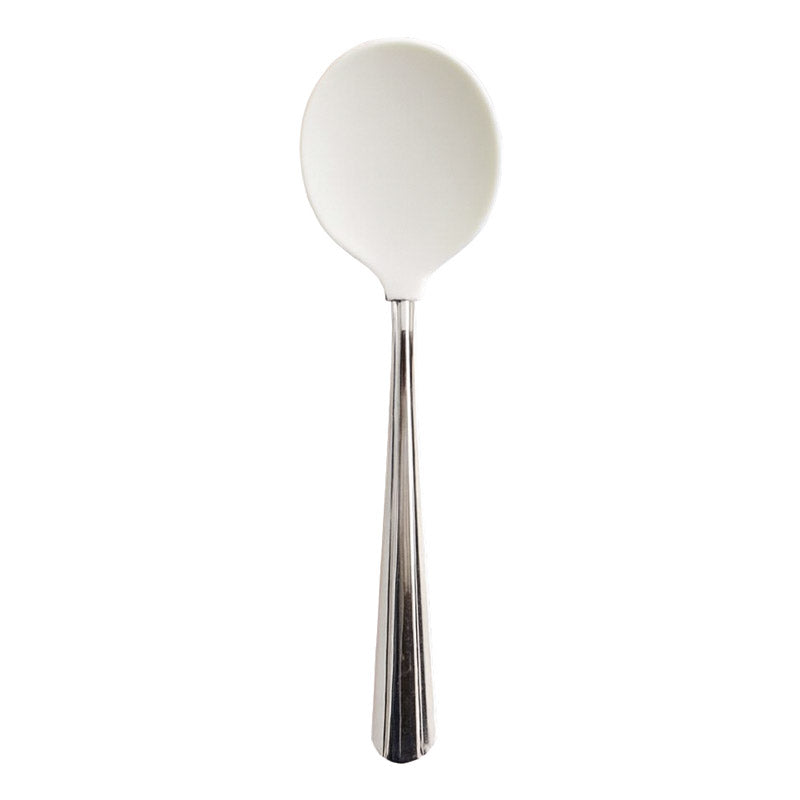 Cuillère caoutchoutée ronde courte blanche