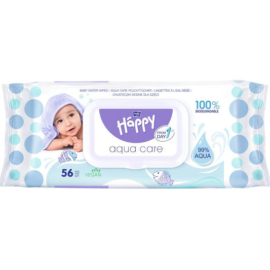 Lingettes Aqua Care Happy - sachet de 56
