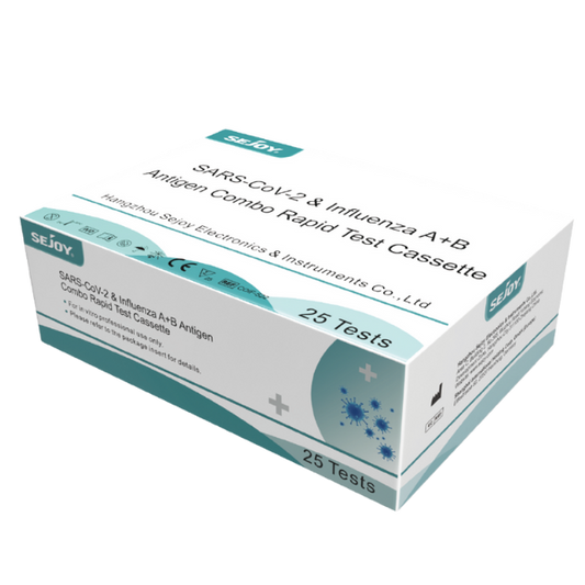 Test antigenique Combo 2 en 1 – Grippe/Covid – SEJOY Boîte de 25 tests